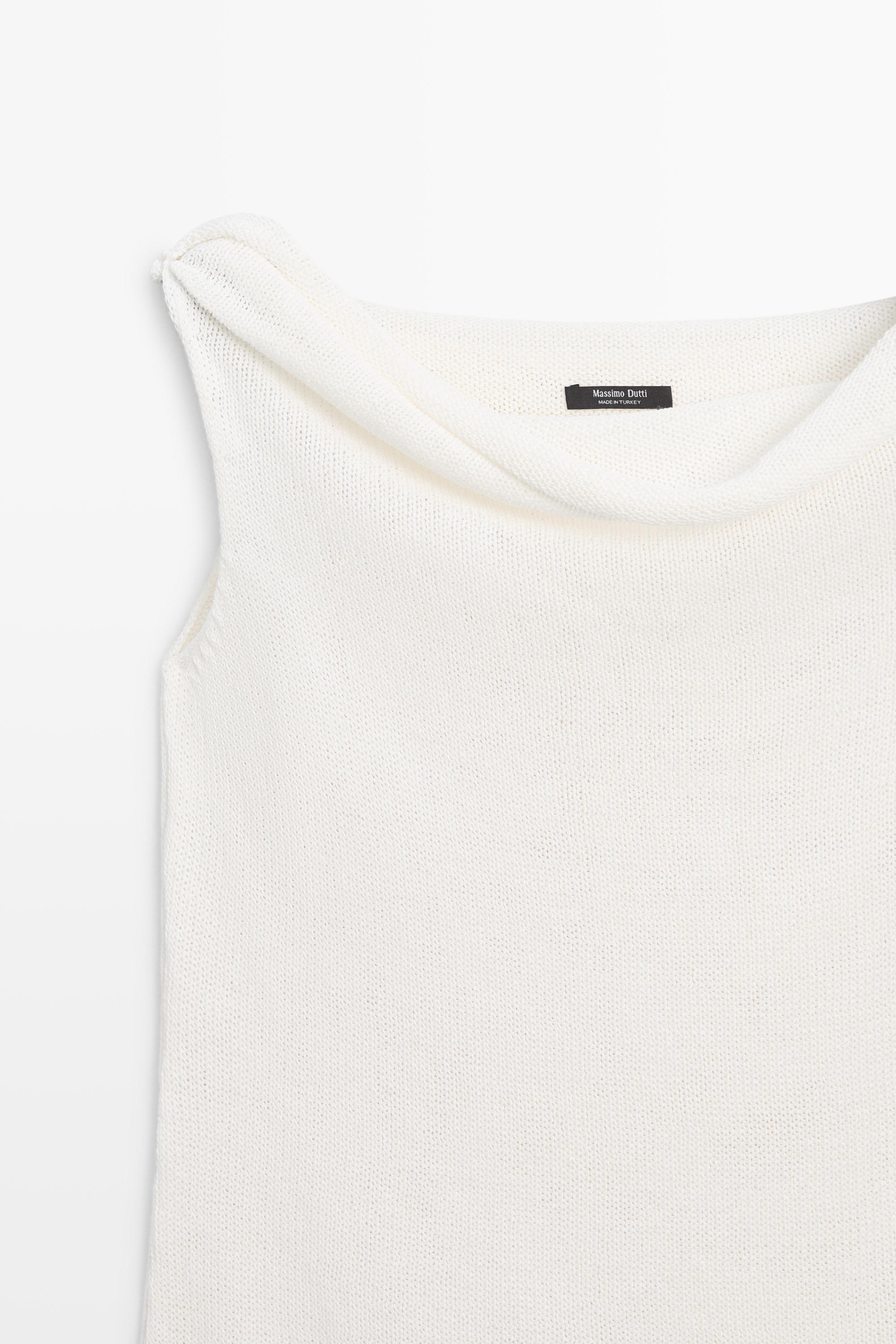 Top bustier en maille côtelée
